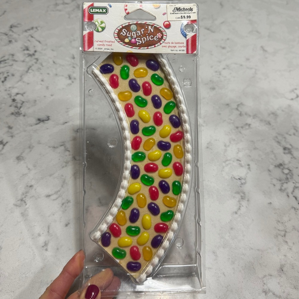Lemax Sugar N Spice Jelly Bean Frosted Candy Road. Curved ....Retired‎ Item 2004